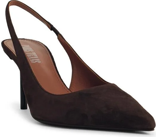 'lidia' Brown Suede Slingbacks - Image 2