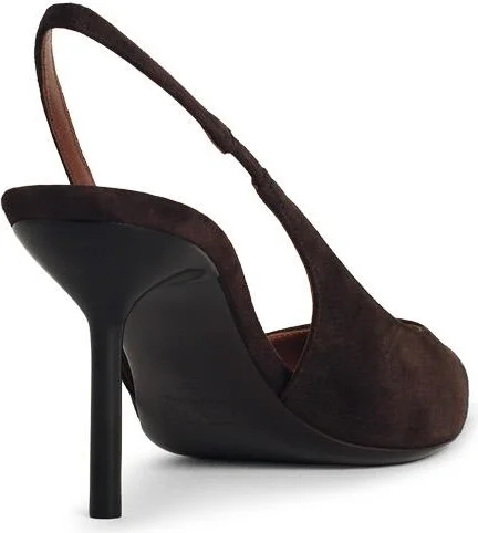 'lidia' Brown Suede Slingbacks - Image 3