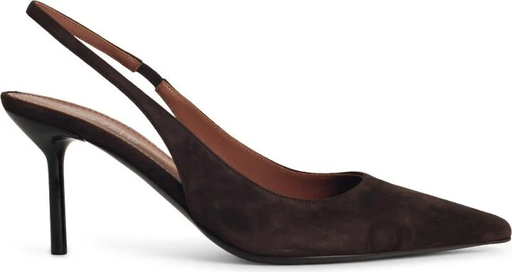 'lidia' Brown Suede Slingbacks