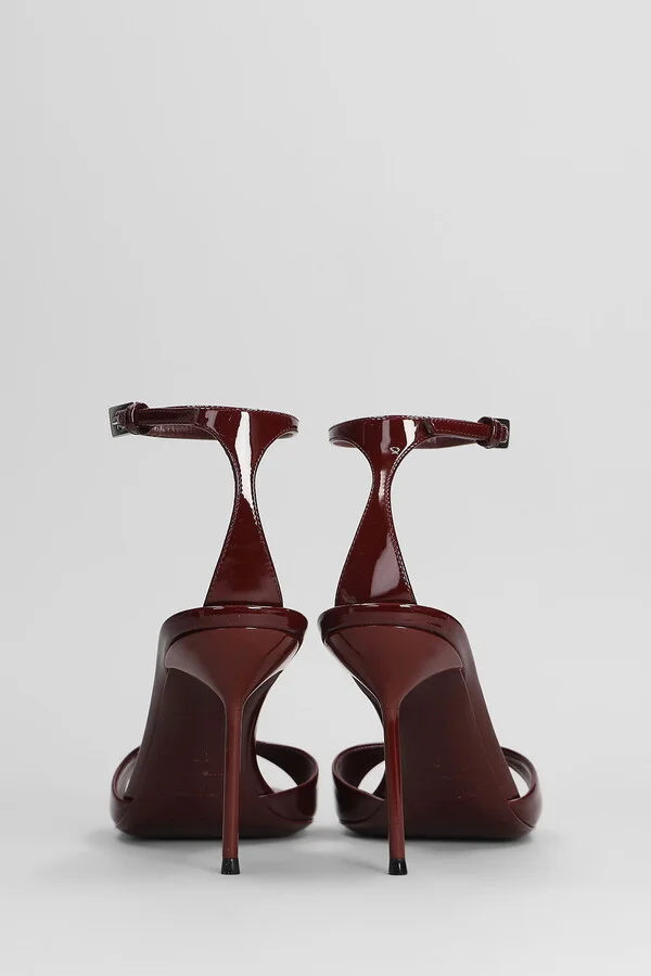 Lidia Sandal 90 Sandals In Bordeaux Patent Leather - Image 4