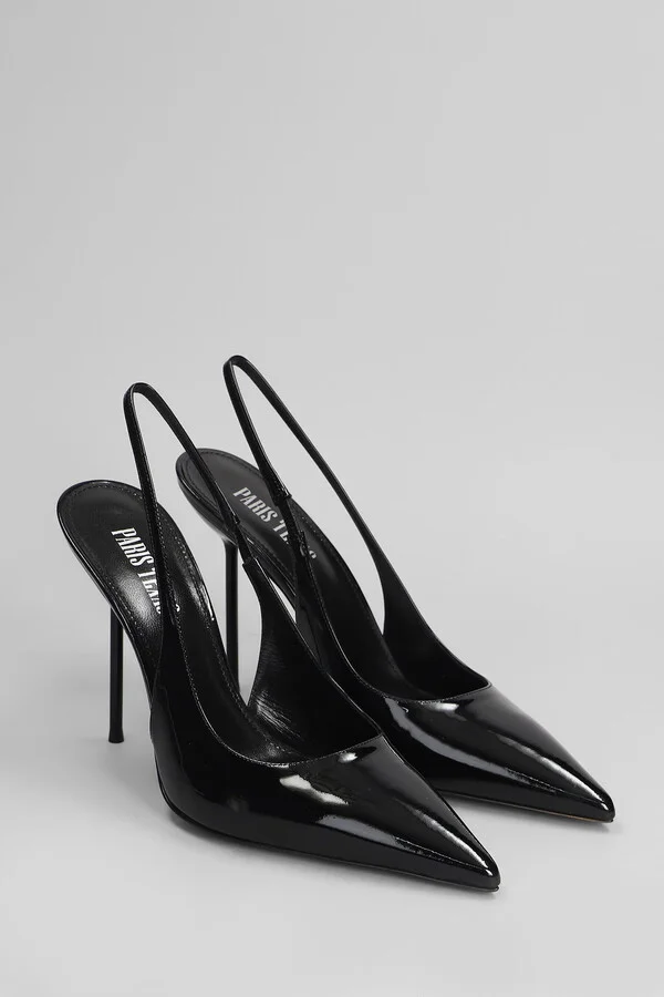 Lidia Slingback Pumps In Black Patent Leather - Image 2