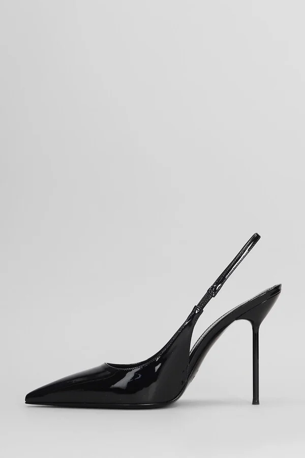Lidia Slingback Pumps In Black Patent Leather - Image 3