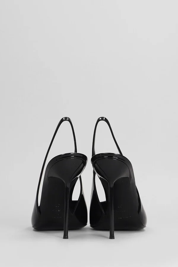 Lidia Slingback Pumps In Black Patent Leather - Image 4