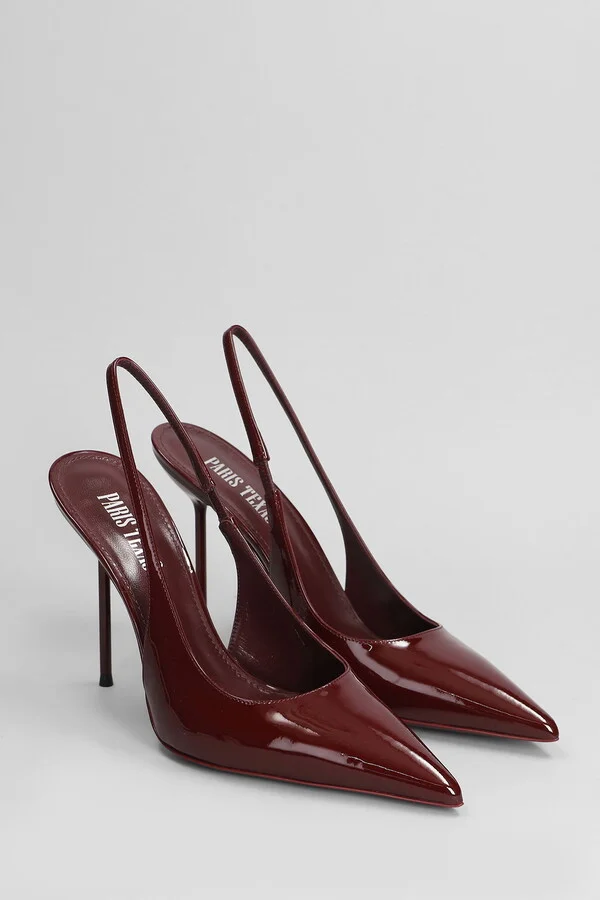 Lidia Slingback Pumps In Bordeaux Patent Leather - Image 2