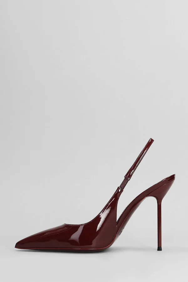 Lidia Slingback Pumps In Bordeaux Patent Leather - Image 3