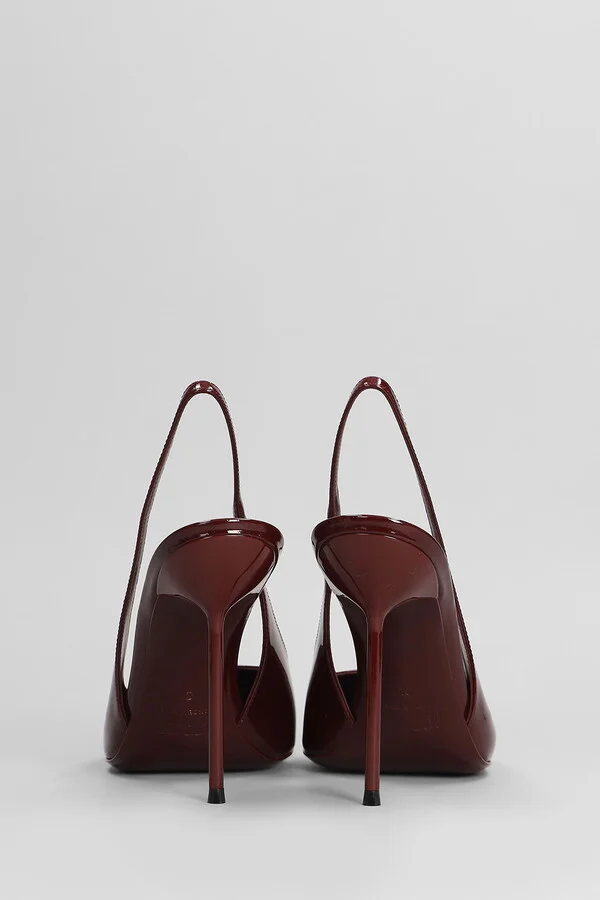 Lidia Slingback Pumps In Bordeaux Patent Leather - Image 4