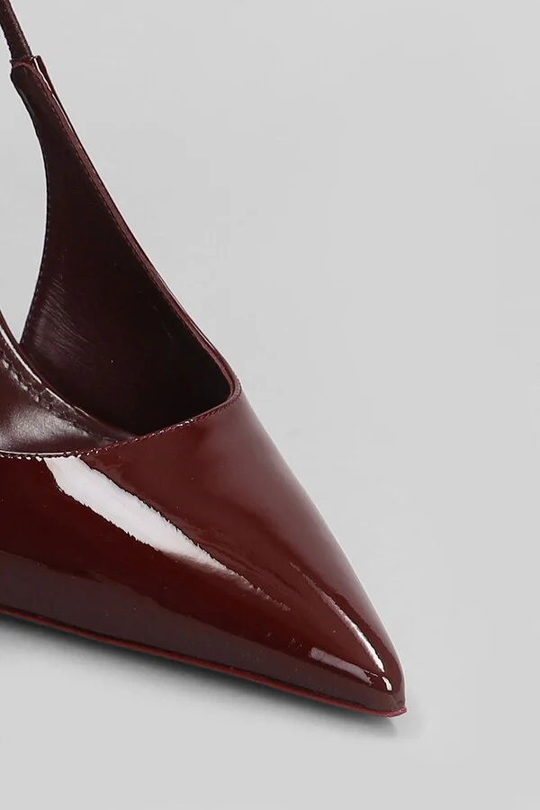 Lidia Slingback Pumps In Bordeaux Patent Leather - Image 5