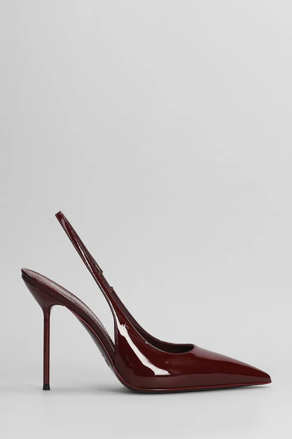 Lidia Slingback Pumps In Bordeaux Patent Leather