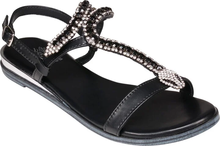 LIDIA Womens Faux Leather Open Toe Slingback Sandals