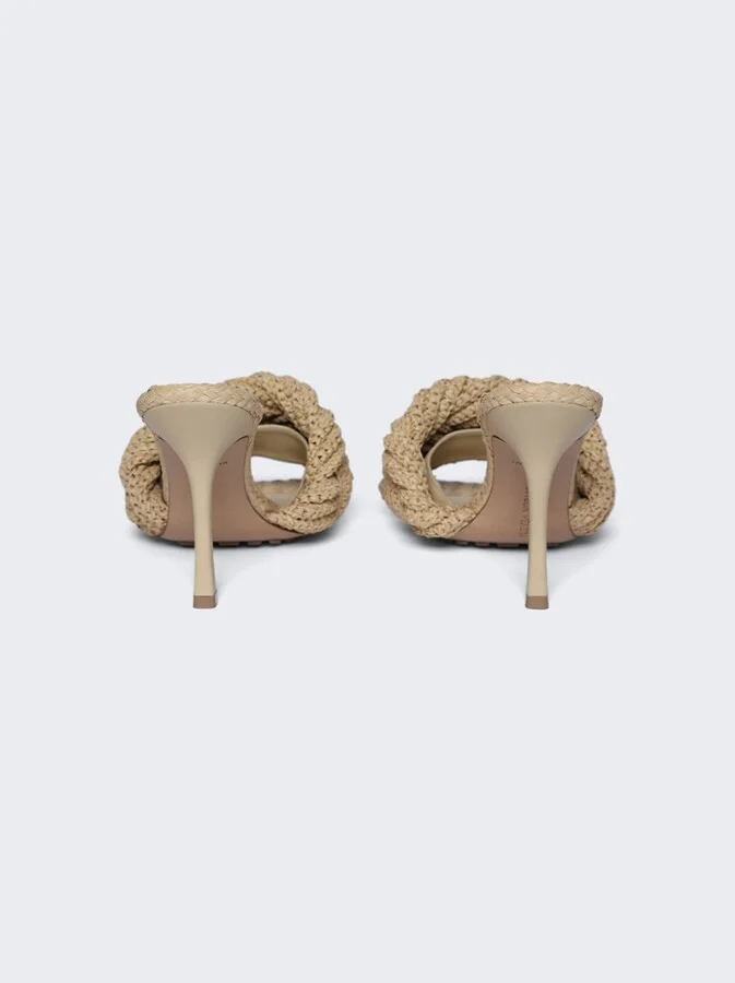 Lido High Heel Sandals Woven Raffia In Cane Sugar