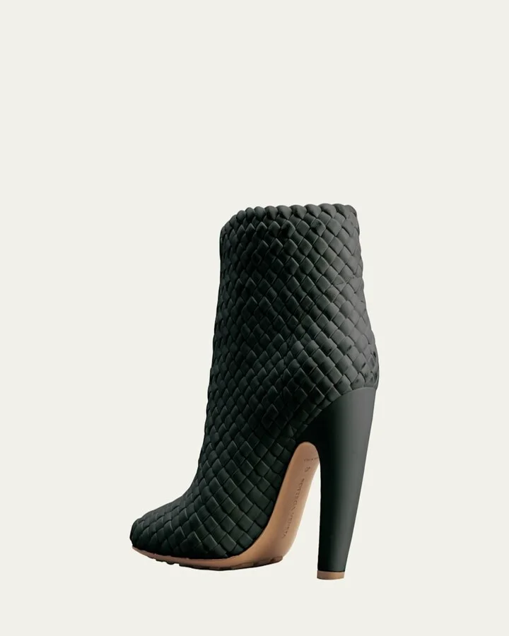 Lido Intrecciato Leather Ankle Booties - Image 2