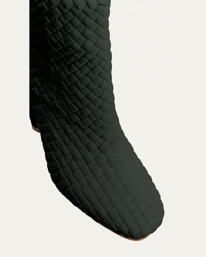 Lido Intrecciato Leather Ankle Booties - Image 3