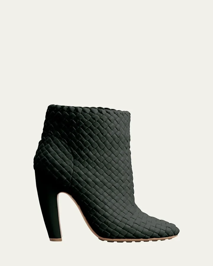 Lido Intrecciato Leather Ankle Booties
