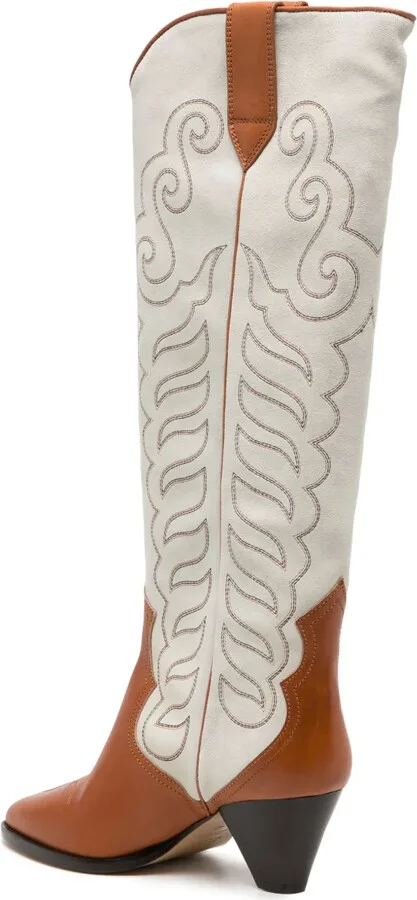 Liela 60mm embroidered leather boots - Image 3