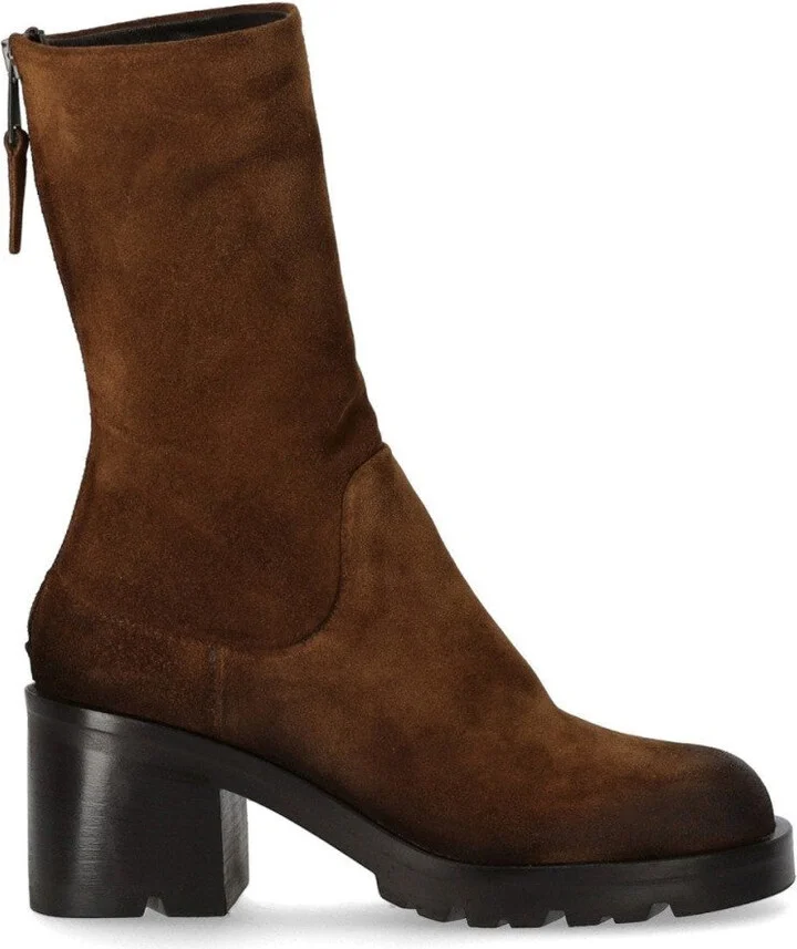 Life Brown Heeled Ankle Boot