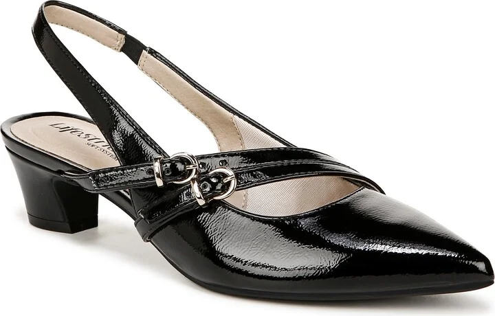 Life Stride Womens Monique Slingback Pump Black 6 M