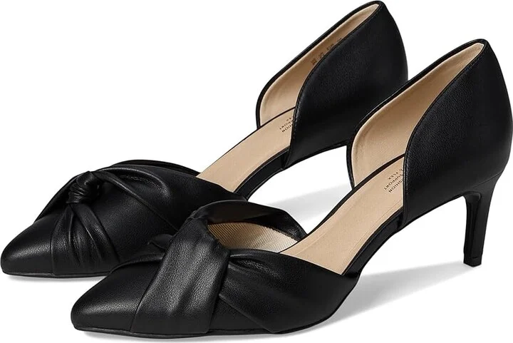 LifeStride Abby High Women's Heels Black Faux Leather : 7.5 W (C), Leather/Rubber