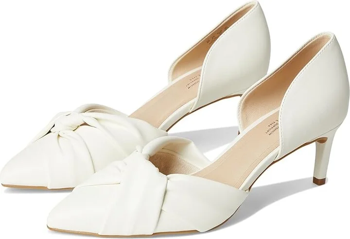 LifeStride Abby High Women's Heels Bright white Faux Leather : 9 W (C), Leather/Rubber