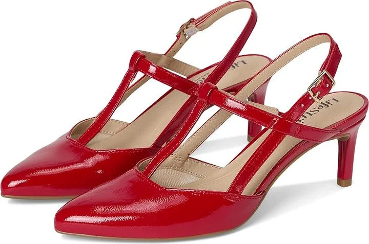 LifeStride Aire Slingback Women's Sandals Red : 10 W (C), Leather