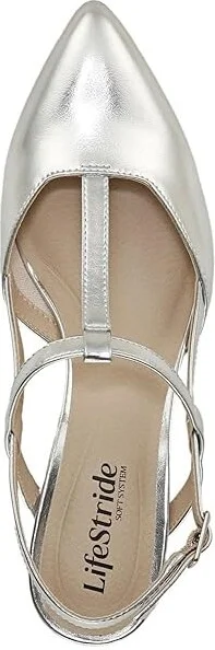LifeStride Aire Slingback Women's Sandals Silver : 5.5 M (B), Leather - Image 2