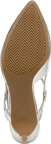 LifeStride Aire Slingback Women's Sandals Silver : 5.5 M (B), Leather - Image 3