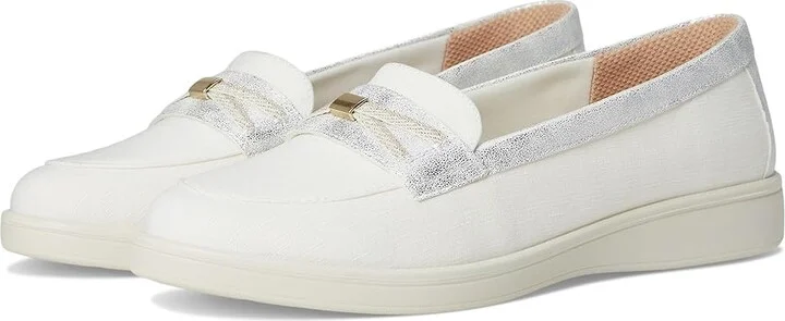 LifeStride All Aboard Boat Shoes Women's Flat Shoes Cloud White : 6 M (B), Synthetic