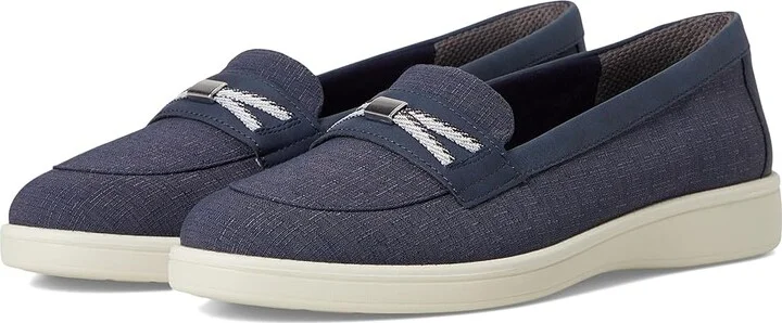 LifeStride All Aboard Boat Shoes Women's Flat Shoes Navy : 10 M (B), Synthetic