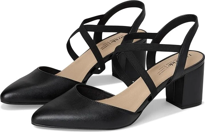 LifeStride April Pumps High Women's Heels Black Smooth : 9 W (C), Faux Leather