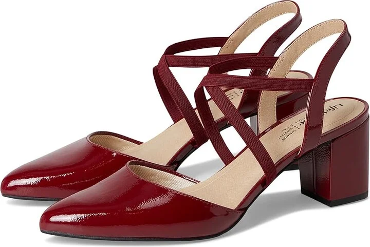 LifeStride April Pumps High Women's Heels Dark Cherry : 8.5 W (C), Faux Leather