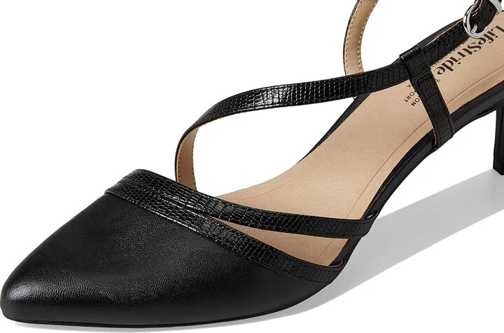 LifeStride Arlo Women's Sandals Black Faux Leather : 10 W (C) - Image 7