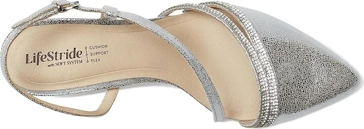 LifeStride Arlo2 Women's Sandals Silver Faux Leather : 11 W (C) - Image 2