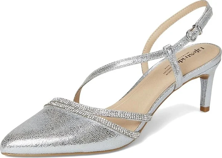 LifeStride Arlo2 Women's Sandals Silver Faux Leather : 11 W (C) - Image 5