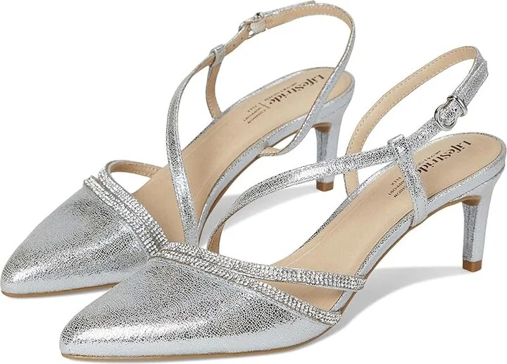 LifeStride Arlo2 Women's Sandals Silver Faux Leather : 11 W (C)