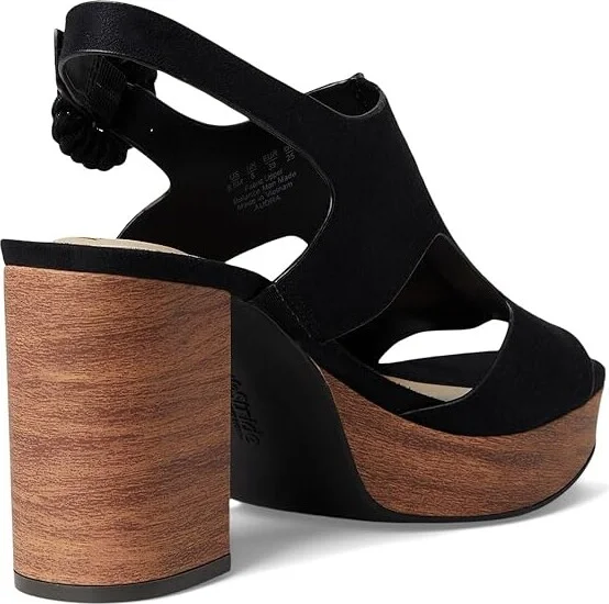 LifeStride Audra Strappies High Women's Heels Black Fabric : 6.5 M (B), Leather/Synthetic - Image 4