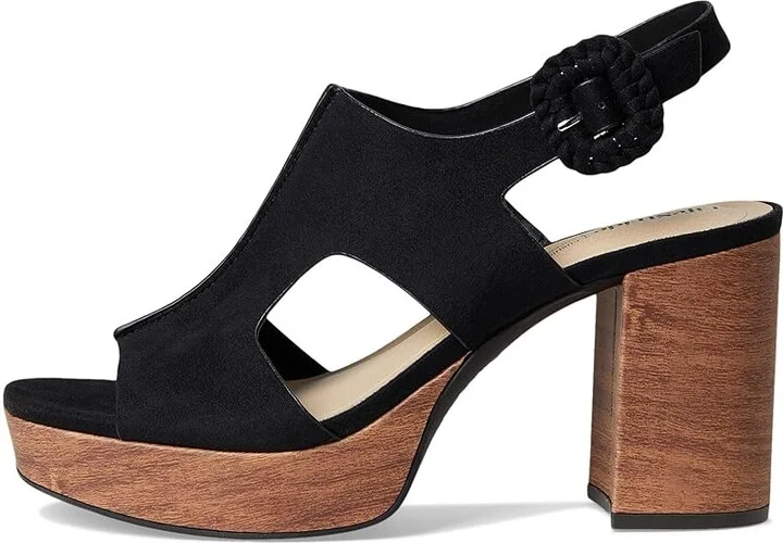 LifeStride Audra Strappies High Women's Heels Black Fabric : 6.5 M (B), Leather/Synthetic - Image 6