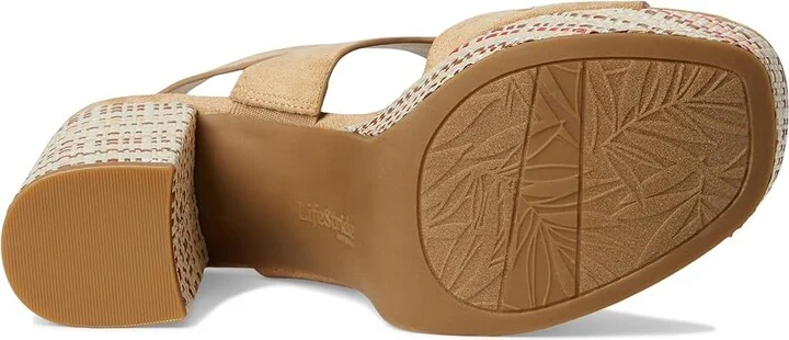 LifeStride Audra Strappies High Women's Heels Cuoio Taupe Fabric : 6.5 W (C), Leather/Synthetic - Image 3