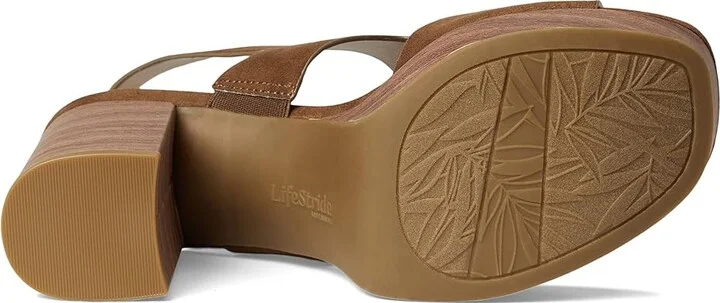 LifeStride Audra Strappies High Women's Heels Fawn Brown Fabric : 7.5 W (C), Leather/Synthetic - Image 3