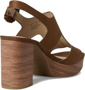 LifeStride Audra Strappies High Women's Heels Fawn Brown Fabric : 7.5 W (C), Leather/Synthetic - Image 4