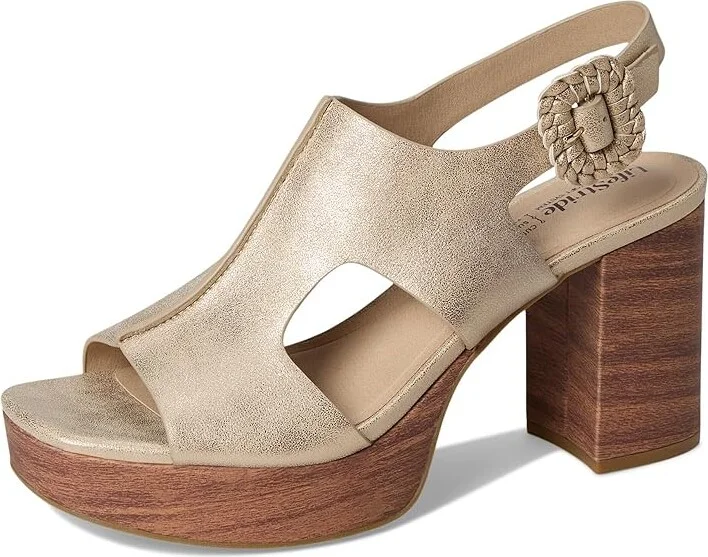 LifeStride Audra Strappies High Women's Heels Gold Fabric : 8 W (C), Leather/Synthetic - Image 5