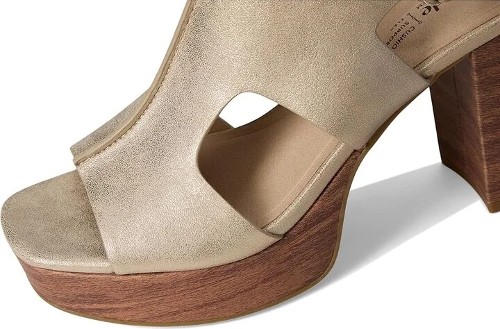 LifeStride Audra Strappies High Women's Heels Gold Fabric : 8 W (C), Leather/Synthetic - Image 7