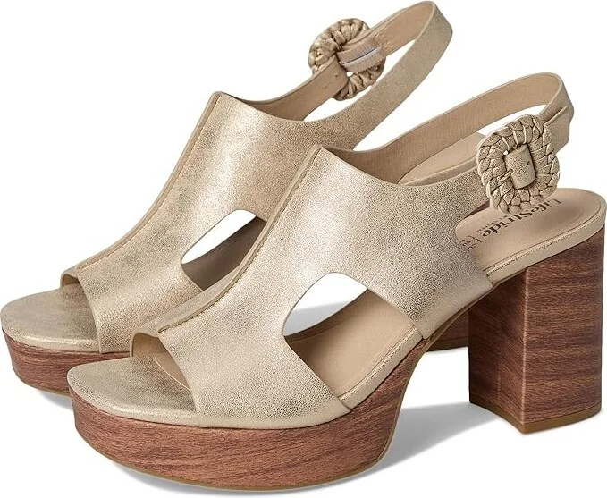 LifeStride Audra Strappies High Women's Heels Gold Fabric : 8 W (C), Leather/Synthetic
