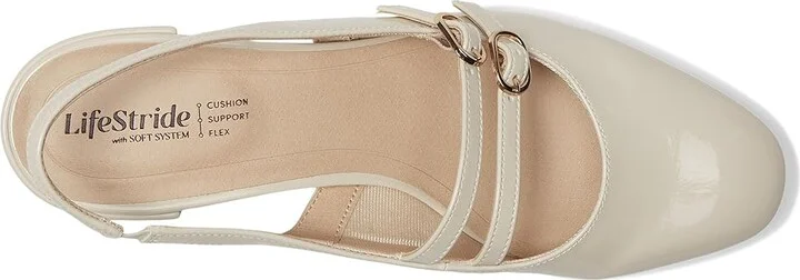 LifeStride Beatrice Slingback Shoes Women's Shoes Almond Milk Patent : 10 W (C) - Image 2