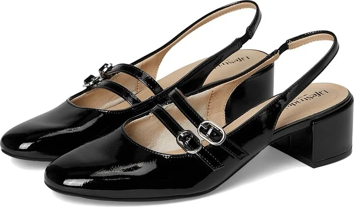 LifeStride Beatrice Slingback Shoes Women's Shoes Black Patent : 9 M (B)