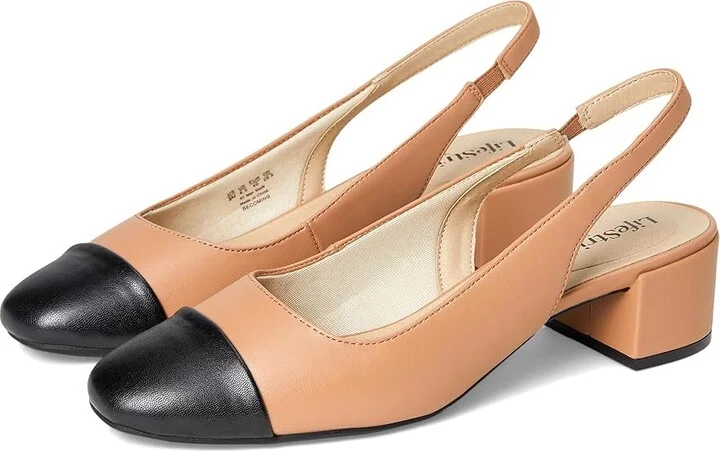 LifeStride Becoming Women's Sandals Tan/Black : 6 M (B), Leather/Textile