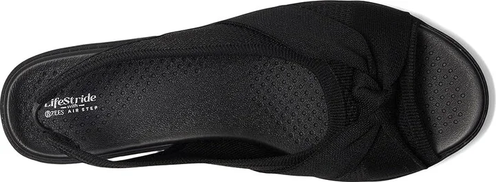 LifeStride Bell Slingbacks Women's Sandals Black Knit Fabric : 8 M (B), Synthetic - Image 2