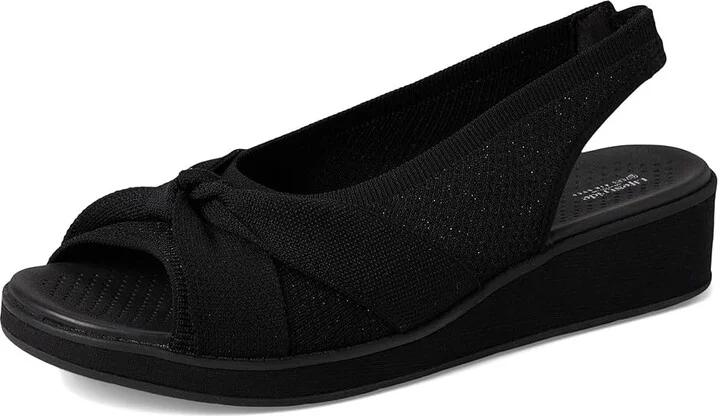 LifeStride Bell Slingbacks Women's Sandals Black Knit Fabric : 8 M (B), Synthetic - Image 5
