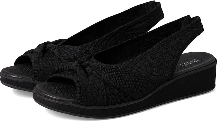 LifeStride Bell Slingbacks Women's Sandals Black Knit Fabric : 8 M (B), Synthetic