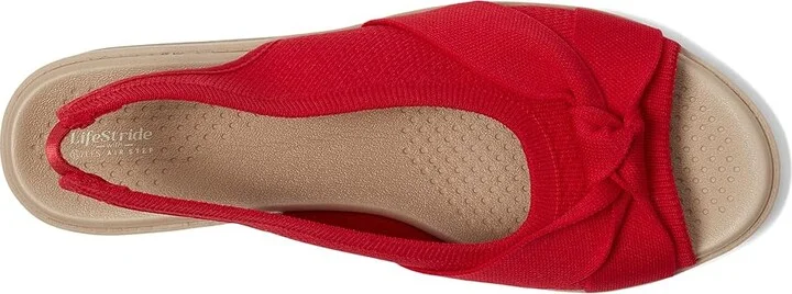 LifeStride Bell Slingbacks Women's Sandals Fire Red Knit Fabric : 6.5 M (B), Synthetic - Image 2