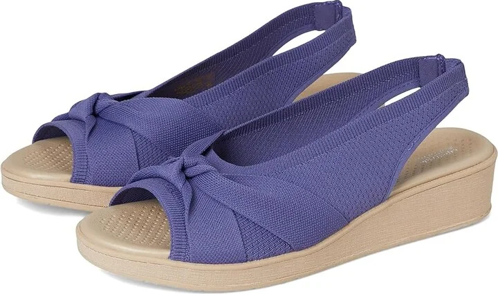 LifeStride Bell Slingbacks Women's Sandals Skipper Blue Knit Fabric : 9.5 M (B), Synthetic