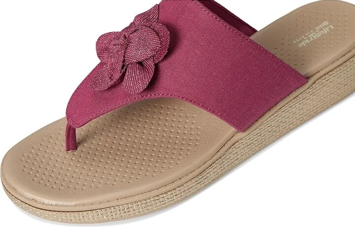 LifeStride Bloom Thongs Women's Sandals Dusty Rose Denim Fabric : 10 W (C), Textile - Image 7